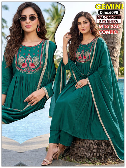 Gemini Bon50 Chanderi Readymade Anarkali Suits Wholesaler Gujarat