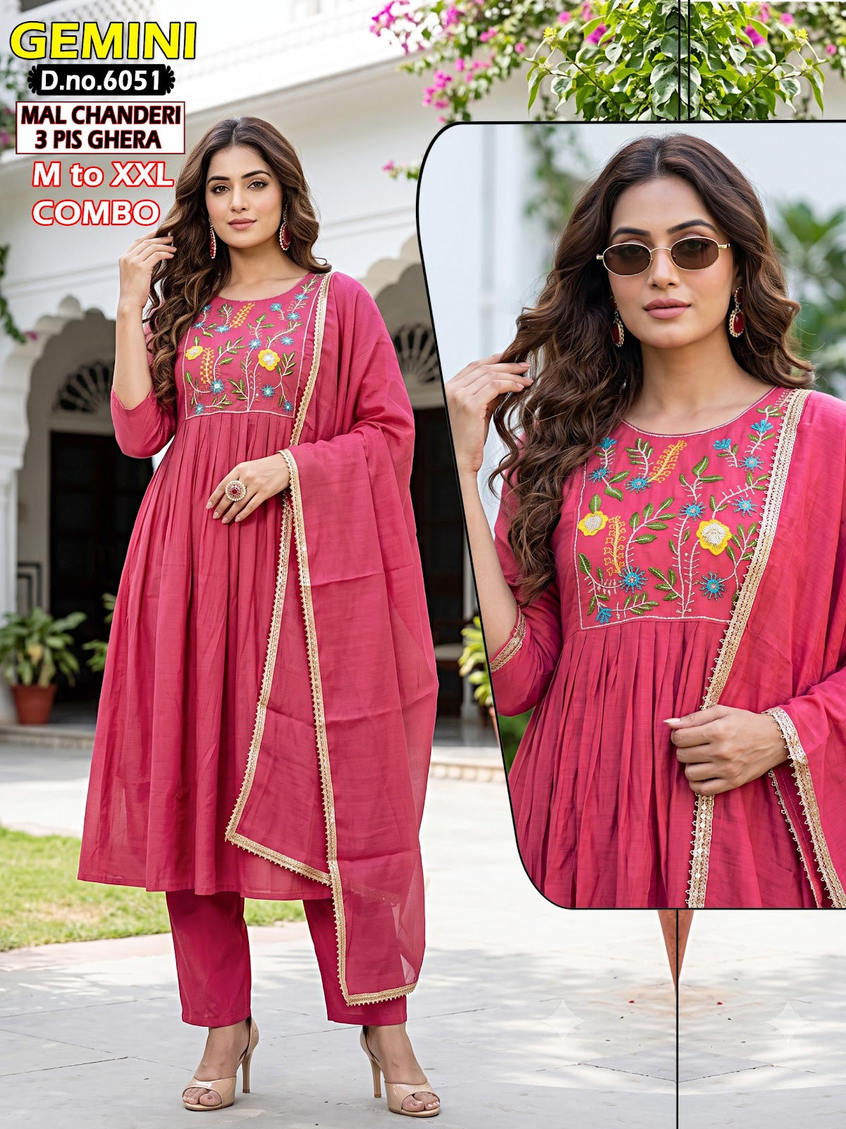 Gemini Bon50 Chanderi Readymade Anarkali Suits Wholesaler Gujarat