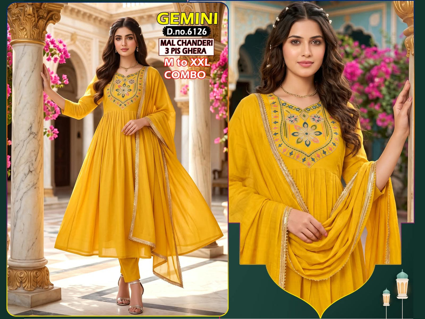 Gemini Bon50 Chanderi Readymade Anarkali Suits Wholesaler Gujarat