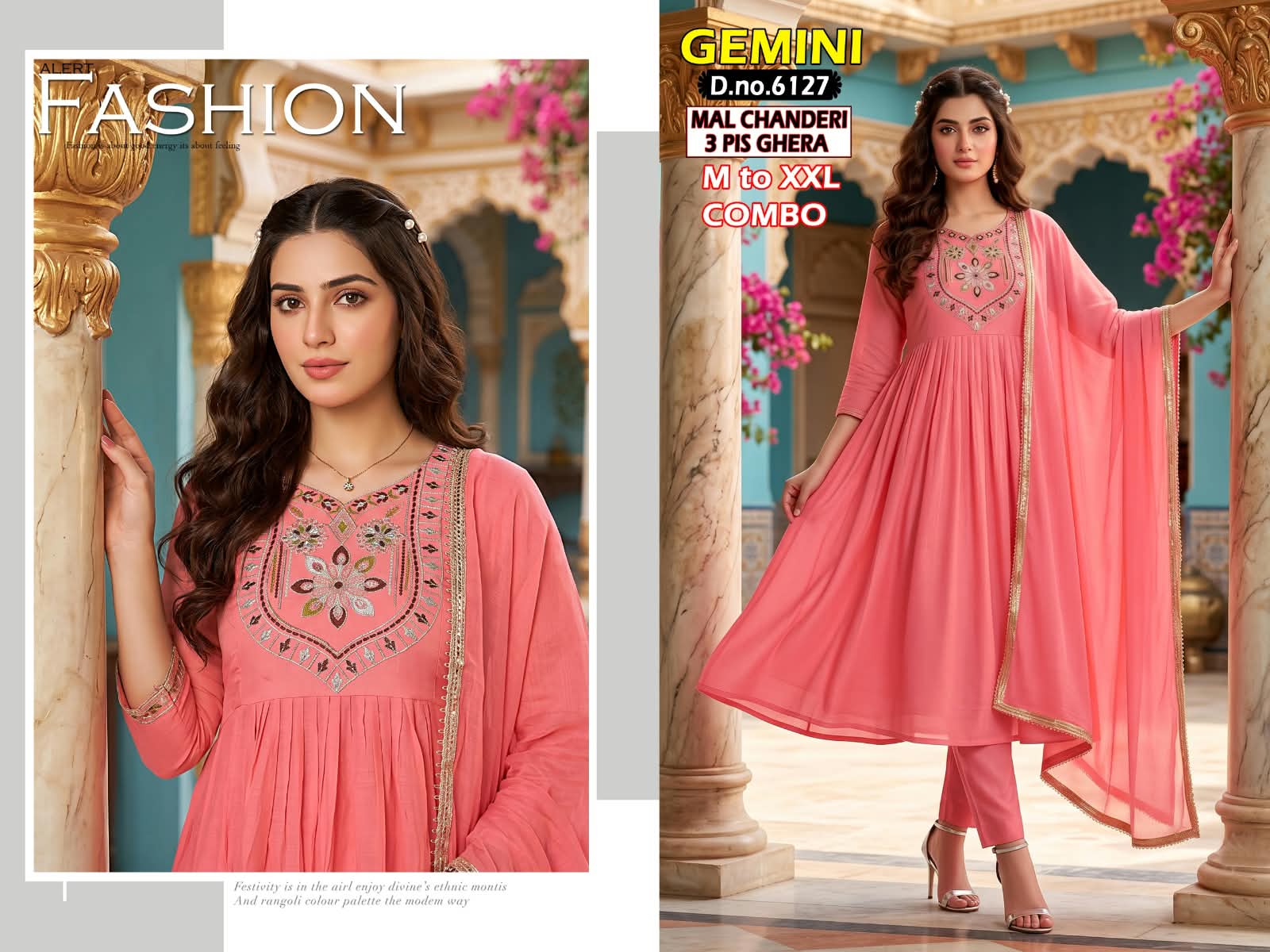 Gemini Bon50 Chanderi Readymade Anarkali Suits Wholesaler Gujarat