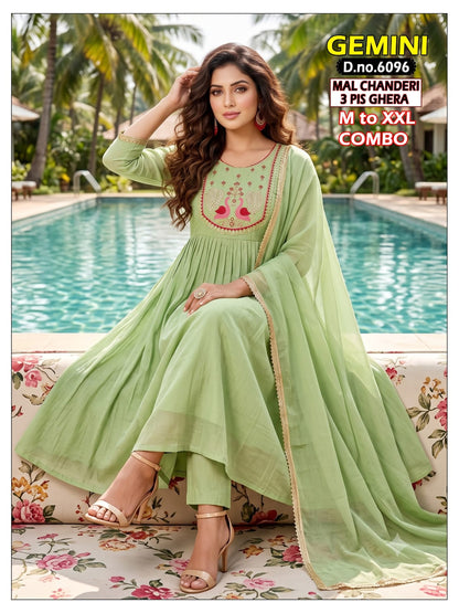 Gemini Bon50 Chanderi Readymade Anarkali Suits Wholesaler Gujarat