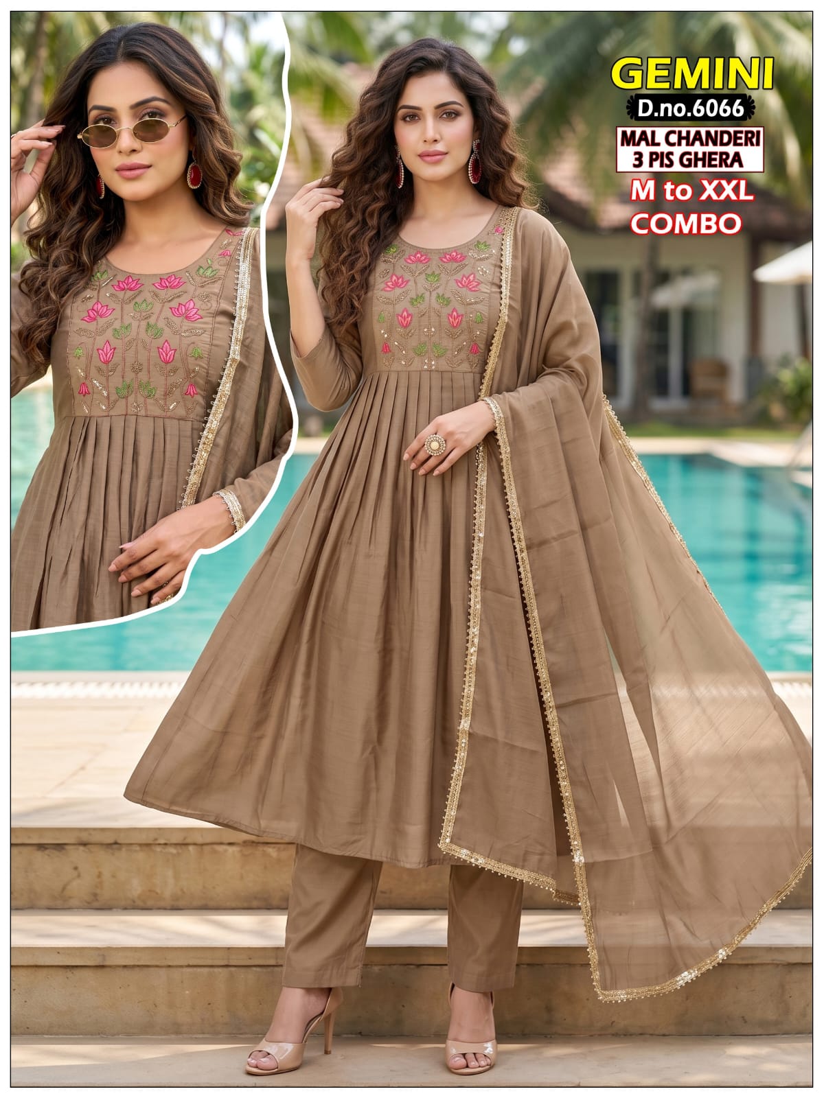 Gemini Bon50 Chanderi Readymade Anarkali Suits Wholesaler Gujarat