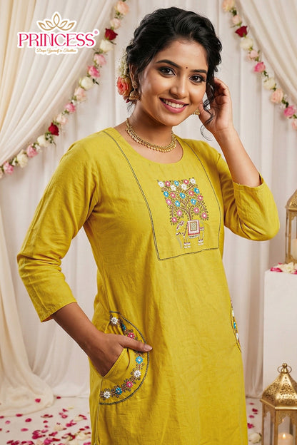 Gems Princess Creation Cotton Kurti Plazzo Set Wholesale Price