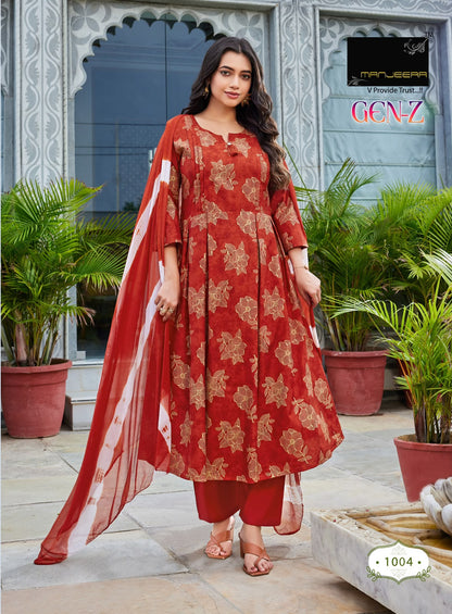 Gen-Z Manjeera Gadwal Readymade Anarkali Suits Wholesaler Gujarat