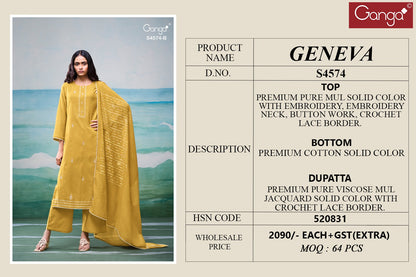 Geneva 4574 Ganga Mul Plazzo Style Suits Exporter Gujarat