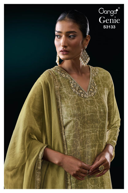 Genie 3133 Ganga Premium Bemberg Plazzo Style Suits Wholesaler India
