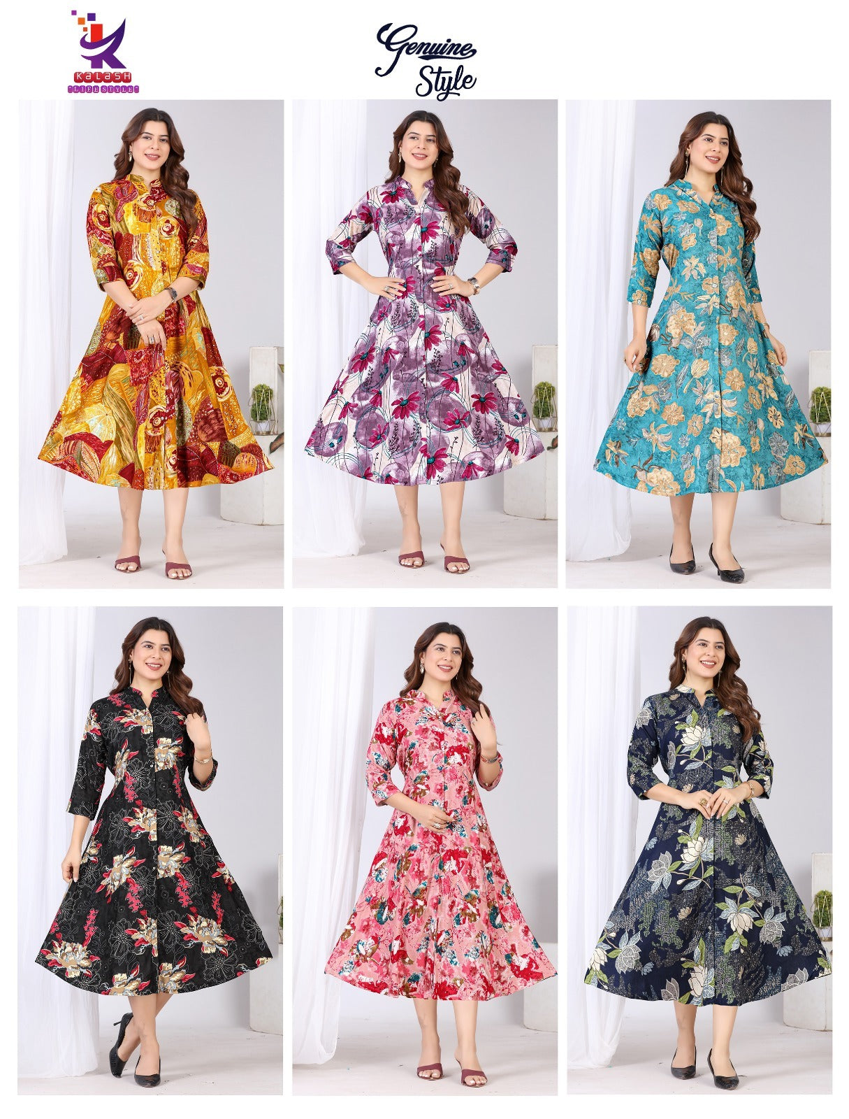 Genuine Style Plus Size Mlm Kalash Lifestyle Rayon 14Kg Anarkali Kurtis Supplier