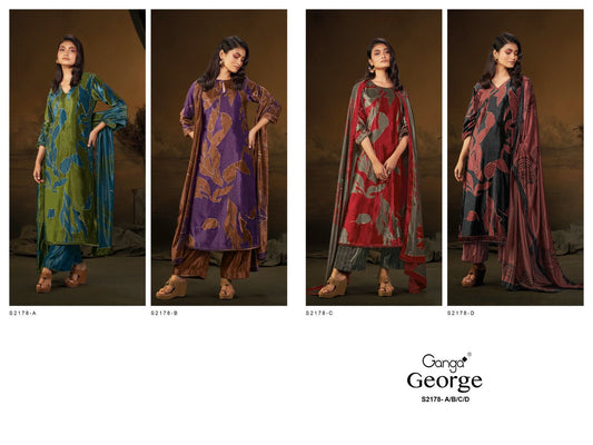 George S2178 Ganga Velvet Suits Wholesaler India