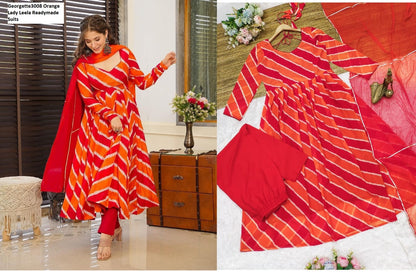 Georgette3008 Lady-Leela Georgette Readymade Anarkali Suits Wholesale Rate