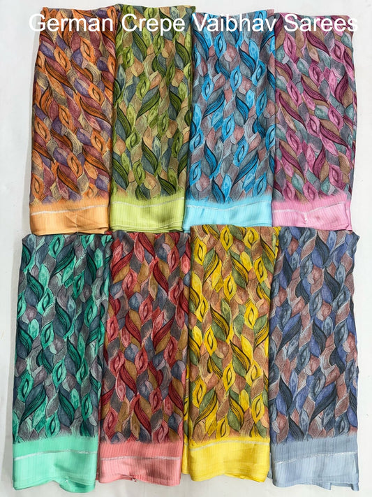 German Crepe Vaibhav Sarees Wholesale Price