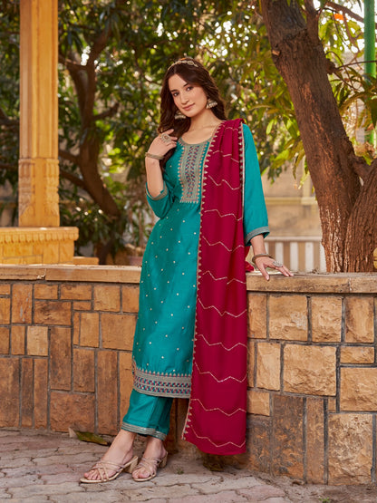 Germany Aanchi Vichitra Silk Readymade Suits Wholesaler Ahmedabad