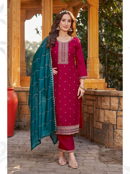 Germany Aanchi Vichitra Silk Readymade Suits Wholesaler Ahmedabad