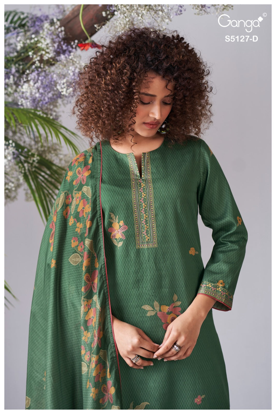 Gessie S5127 Ganga Cotton Satin Pant Style Suits Supplier Ahmedabad