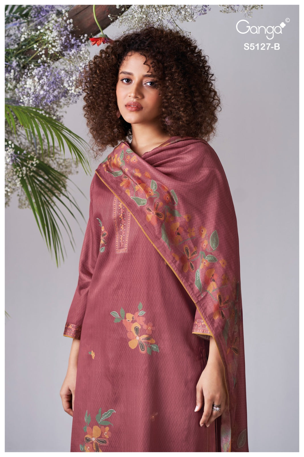 Gessie S5127 Ganga Cotton Satin Pant Style Suits Supplier Ahmedabad
