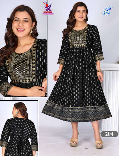 Get Rich Mlm Kalash Lifestyle Rayon Anarkali Kurtis Exporter India