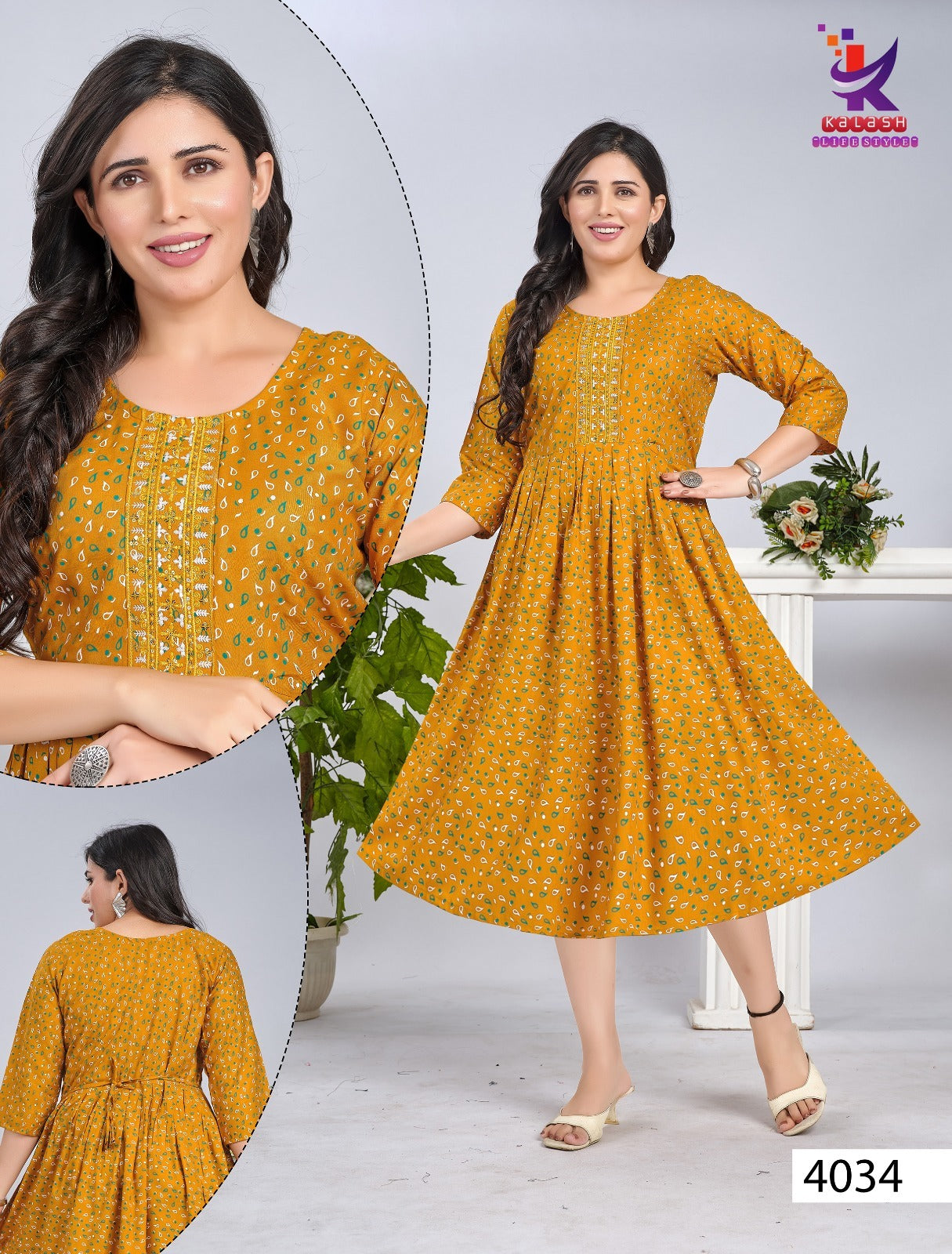 Get The Look 2 Mlm Kalash Lifestyle Rayon 14Kg Anarkali Kurtis Wholesaler Gujarat