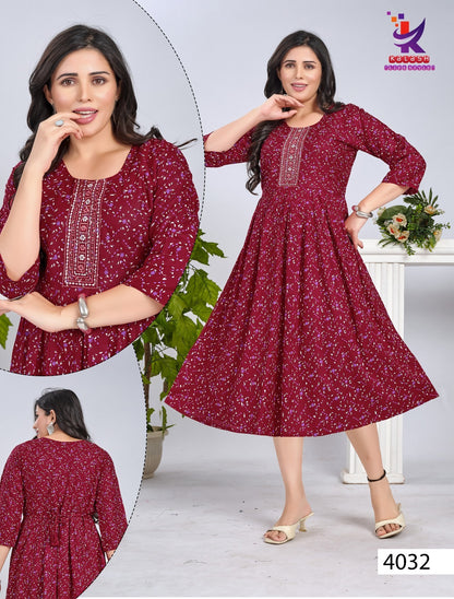 Get The Look 2 Mlm Kalash Lifestyle Rayon 14Kg Anarkali Kurtis Wholesaler Gujarat
