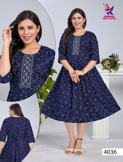 Get The Look 2 Mlm Kalash Lifestyle Rayon 14Kg Anarkali Kurtis Wholesaler Gujarat