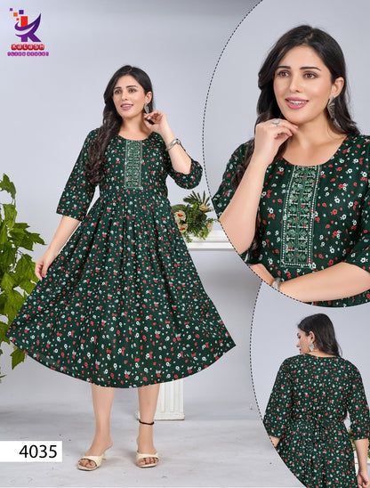 Get The Look 2 Mlm Kalash Lifestyle Rayon 14Kg Anarkali Kurtis Wholesaler Gujarat