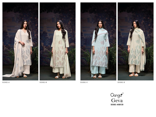 Geva 3382 Ganga Premium Cotton Plazzo Style Suits Wholesale Rate