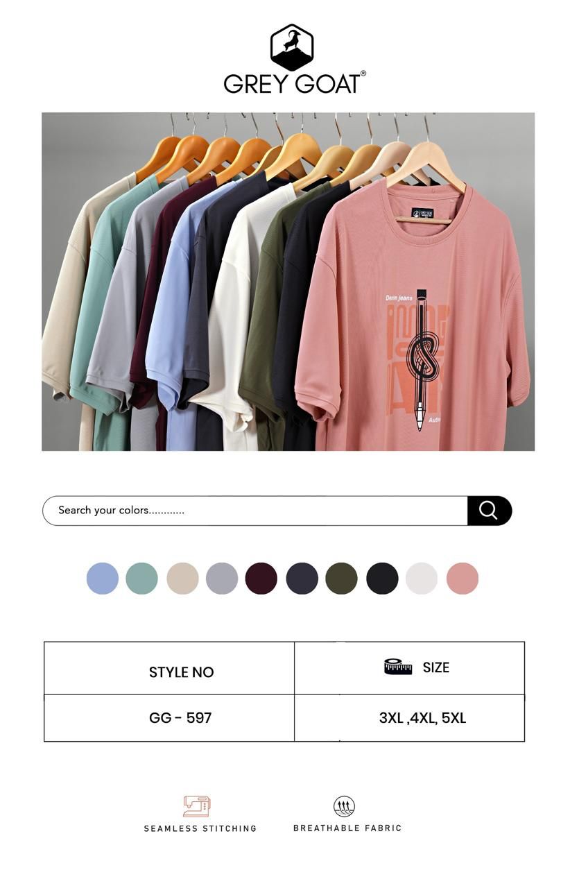 Gg 597 Grey Goat Dry Fit Mens Tshirts Wholesale