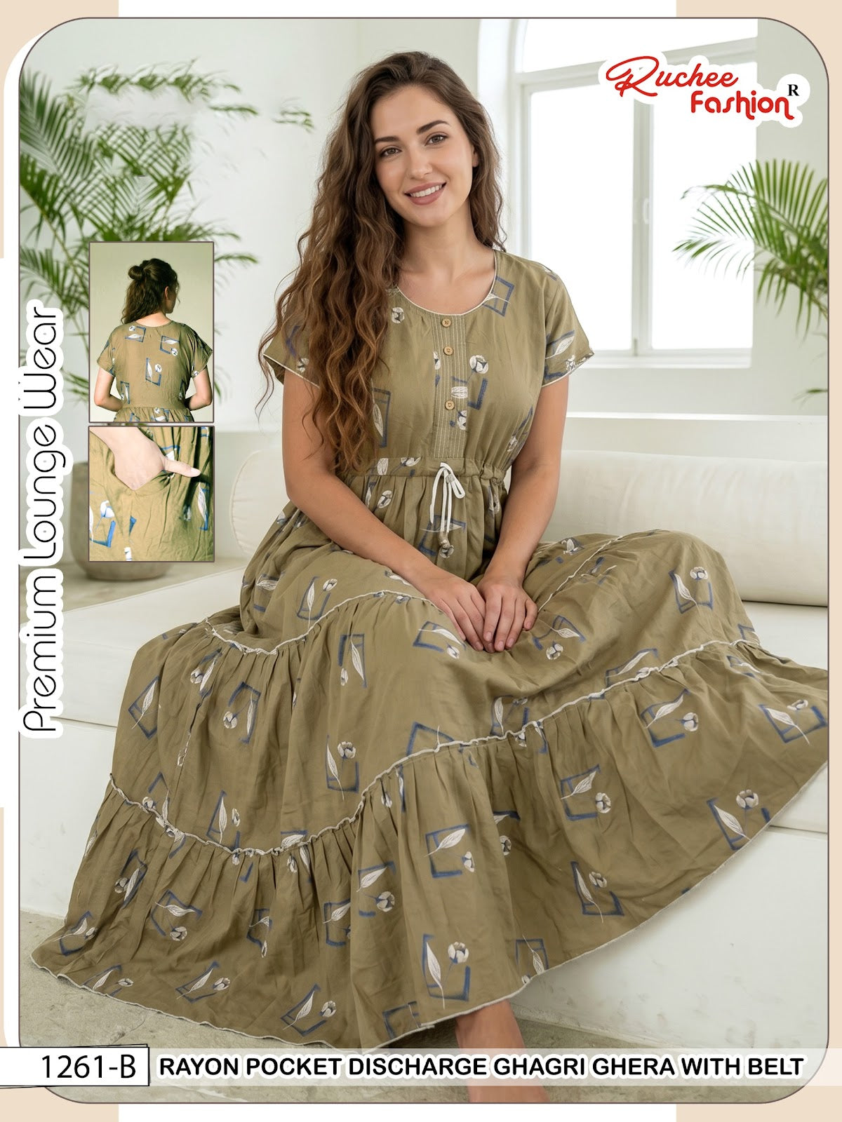 Ghagri Ghera 1506 Ruchee Fashion Rayon Night Gowns Exporter Gujarat