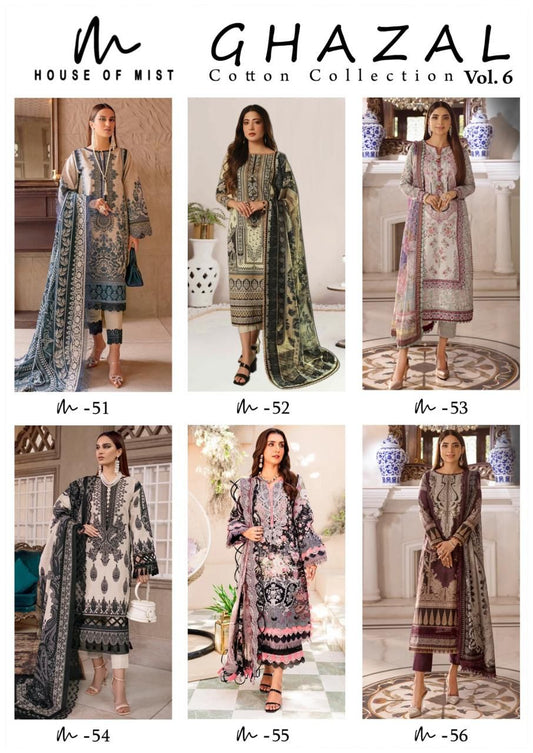 Ghazal Cotton Collection Vol 6 House Of Mist Karachi Salwar Suits Supplier