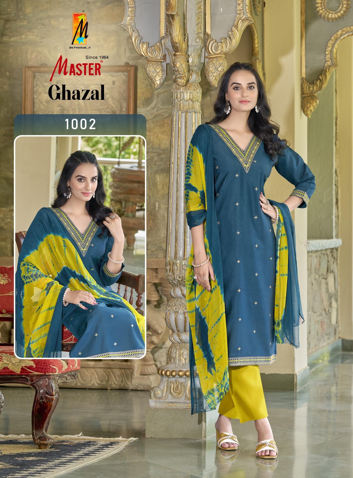 Ghazal Master Roman Silk Readymade Pant Style Suits Exporter Gujarat