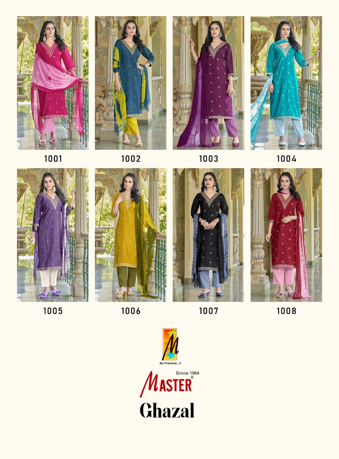 Ghazal Master Roman Silk Readymade Pant Style Suits Exporter Gujarat