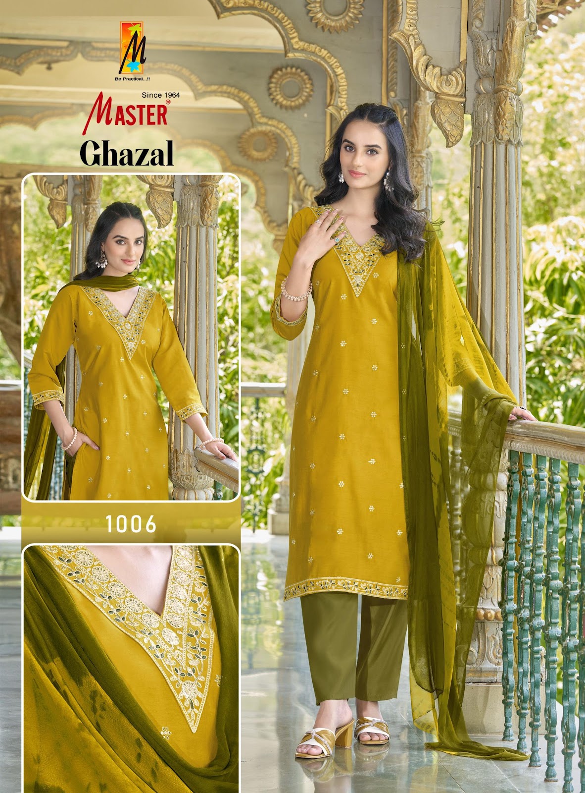 Ghazal Master Roman Silk Readymade Pant Style Suits Exporter Gujarat