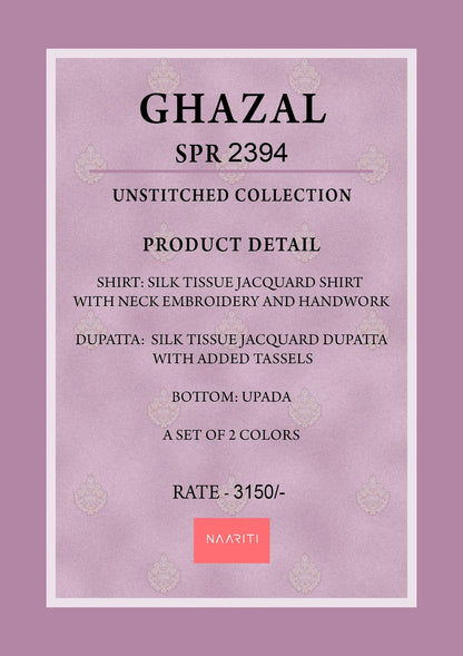 Ghazal Naariti Silk Pant Style Suits Exporter India