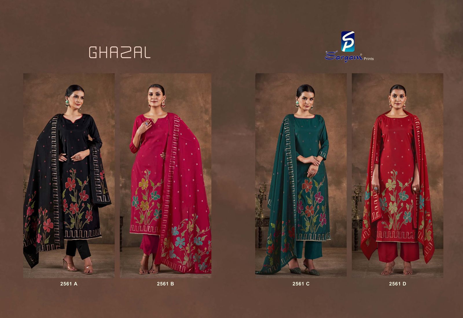 Ghazal Sargam Prints Viscose Modal Pant Style Suits Wholesale Price