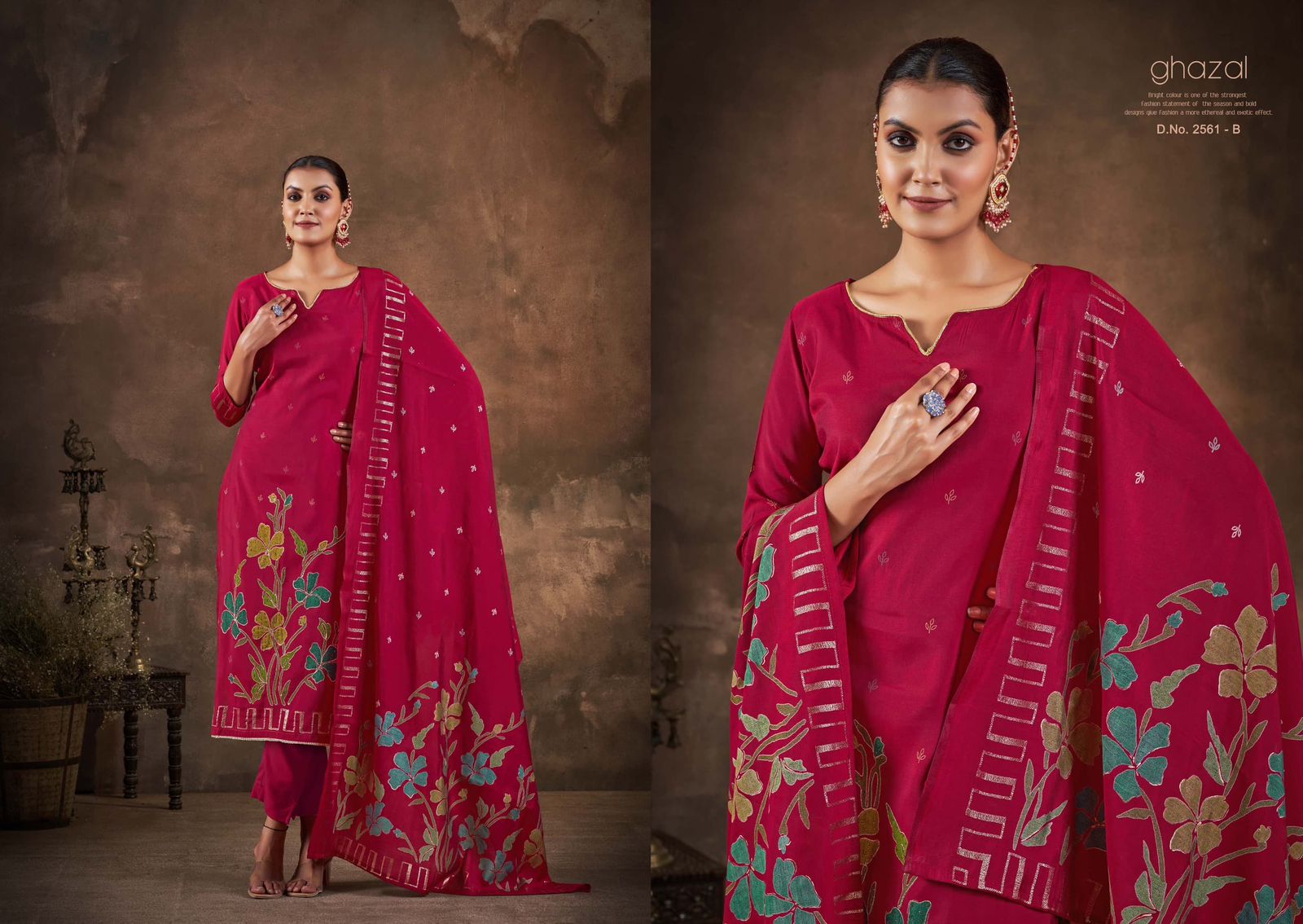 Ghazal Sargam Prints Viscose Modal Pant Style Suits Wholesale Price