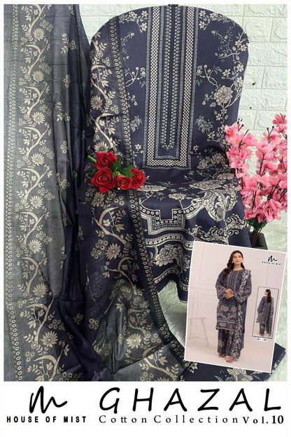 Ghazal Vol 10 Cotton Collection House Of Mist Karachi Salwar Suits Wholesaler India