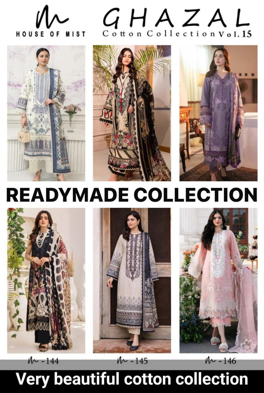 ghazal vol 15 cotton collection house of mist karachi readymade suits wholesaler india
