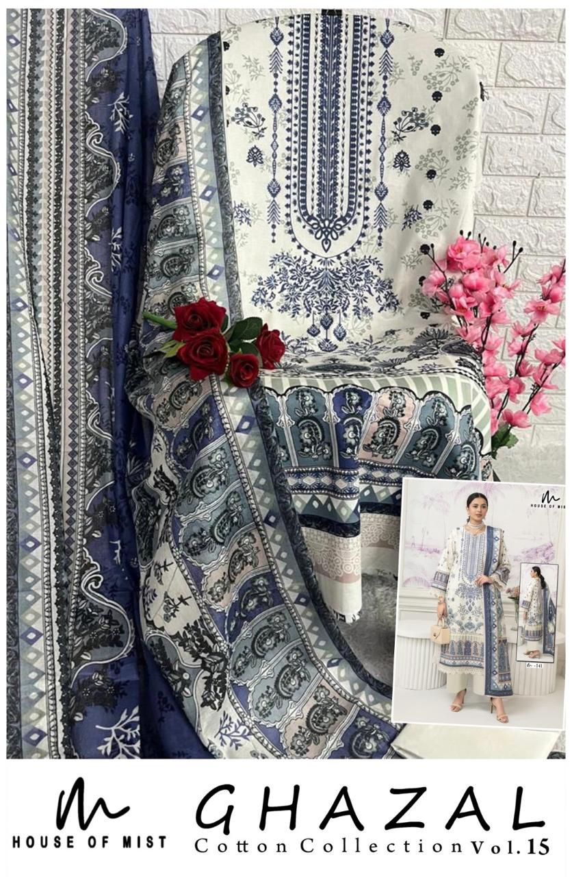 Ghazal Vol 15 Cotton Collection House Of Mist Karachi Salwar Suits Exporter