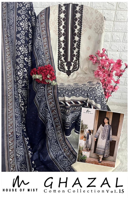 Ghazal Vol 15 Cotton Collection House Of Mist Karachi Salwar Suits Exporter