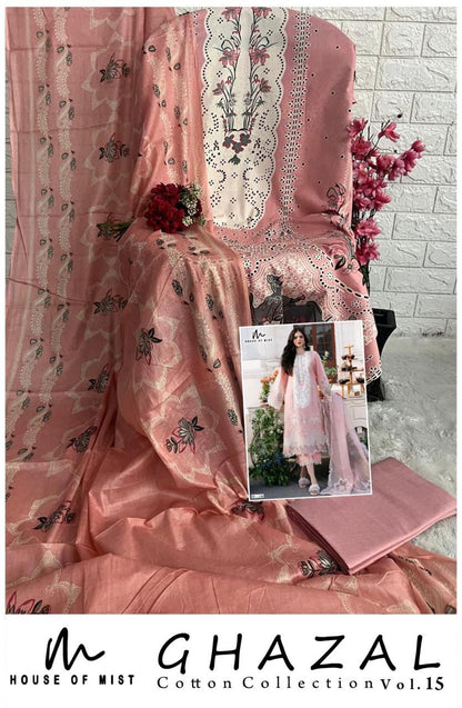 Ghazal Vol 15 Cotton Collection House Of Mist Karachi Salwar Suits Exporter