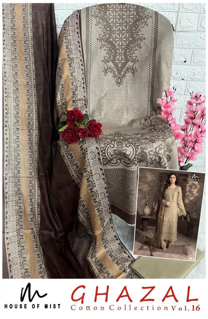 Ghazal Vol 16 Cotton Collection House Of Mist Karachi Salwar Suits Exporter