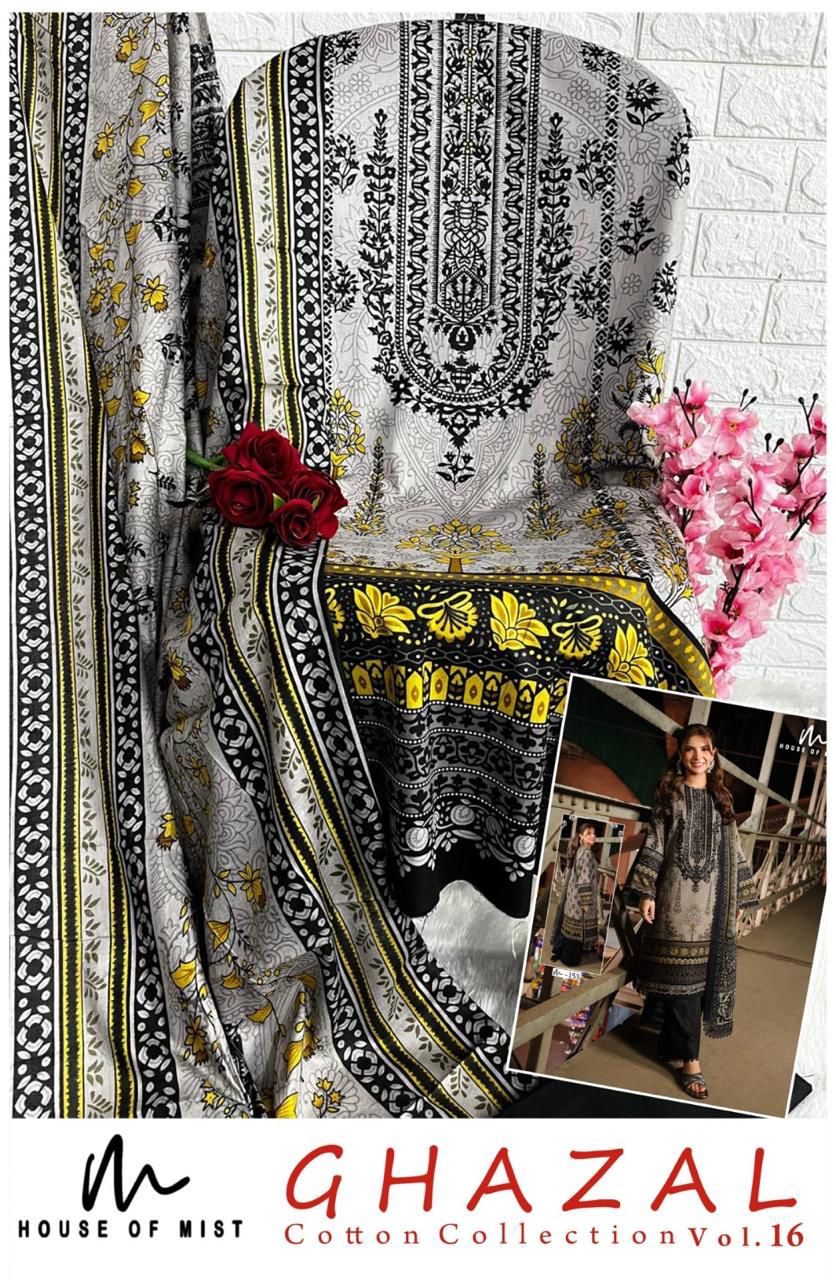 Ghazal Vol 16 Cotton Collection House Of Mist Karachi Salwar Suits Exporter