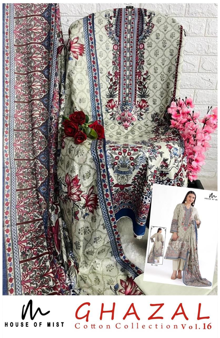 Ghazal Vol 16 Cotton Collection House Of Mist Karachi Salwar Suits Exporter
