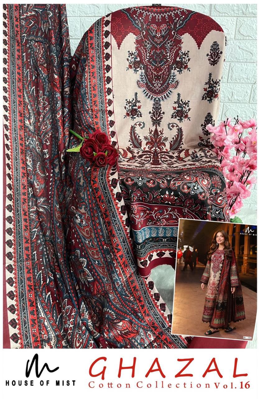 Ghazal Vol 16 Cotton Collection House Of Mist Karachi Salwar Suits Exporter