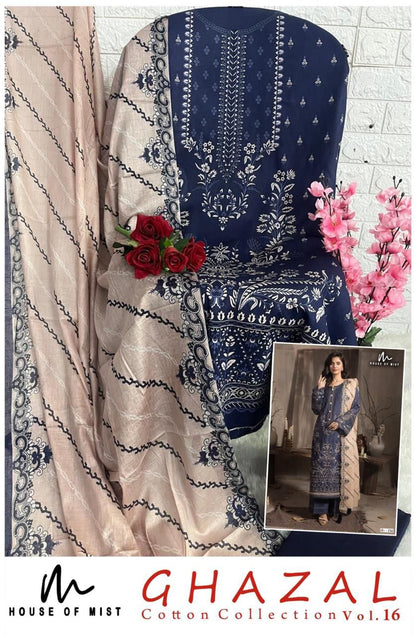 Ghazal Vol 16 Cotton Collection House Of Mist Karachi Salwar Suits Exporter