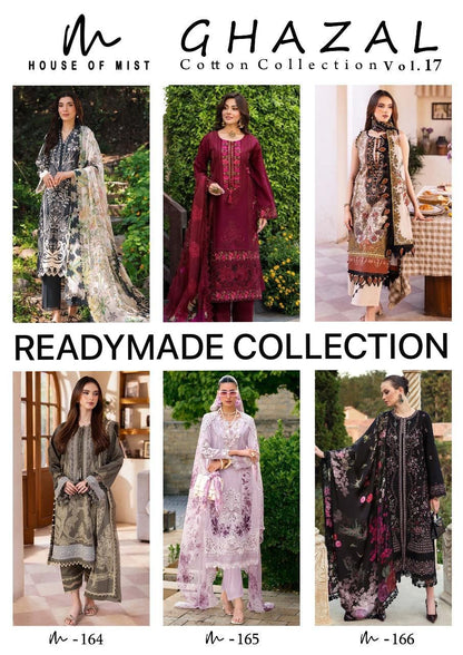 Ghazal Vol 17 Cotton Collection House Of Mist Karachi Readymade Suits Manufacturer Gujarat