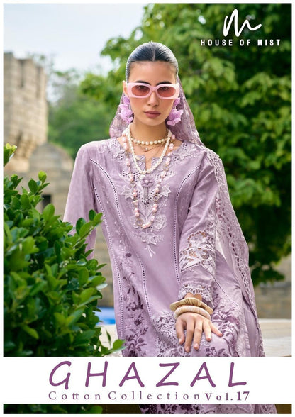 Ghazal Vol 17 Cotton Collection House Of Mist Karachi Readymade Suits Manufacturer Gujarat
