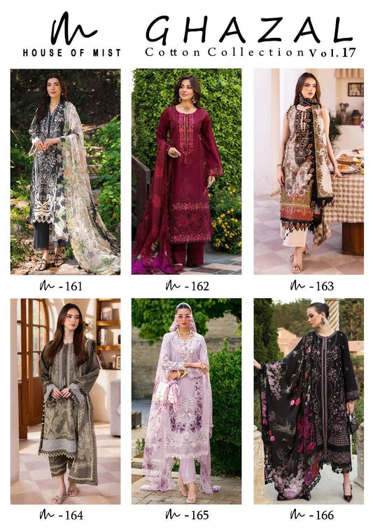 Ghazal Vol 17 Cotton Collection House Of Mist Karachi Salwar Suits Exporter India
