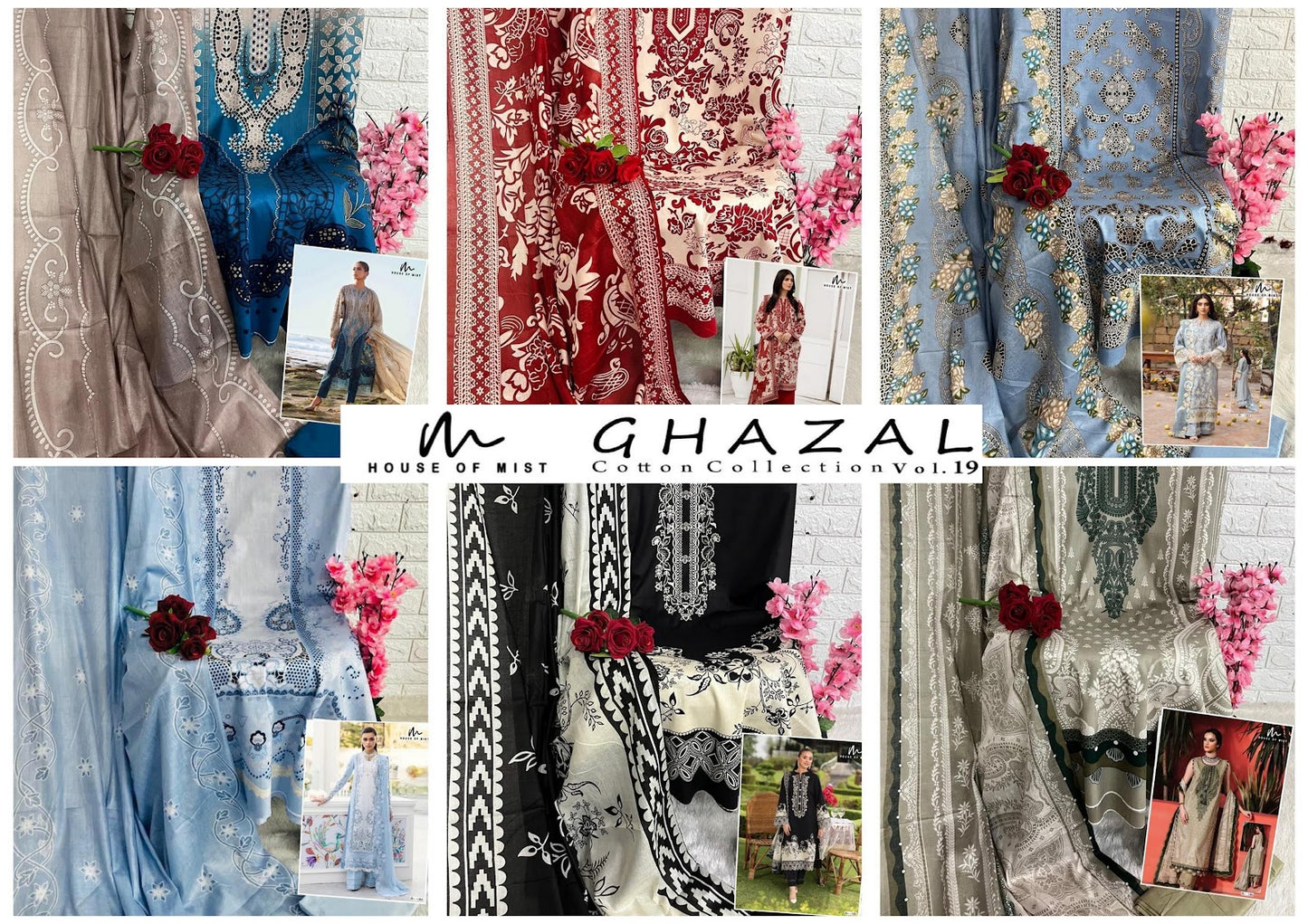 Ghazal Vol 19 Cotton Collection House Of Mist Karachi Salwar Suits Manufacturer Ahmedabad