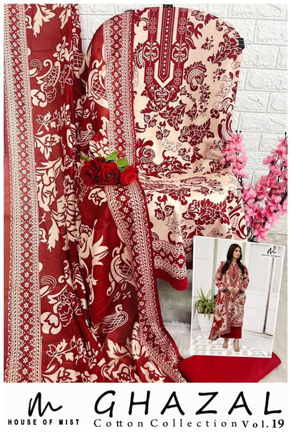 Ghazal Vol 19 Cotton Collection House Of Mist Karachi Salwar Suits Manufacturer Ahmedabad