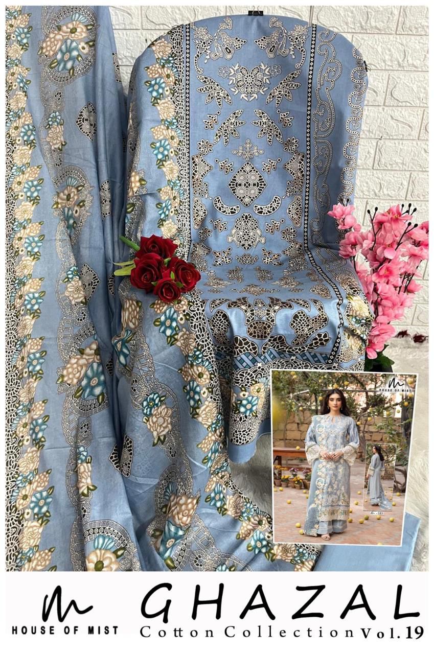 Ghazal Vol 19 Cotton Collection House Of Mist Karachi Salwar Suits Manufacturer Ahmedabad