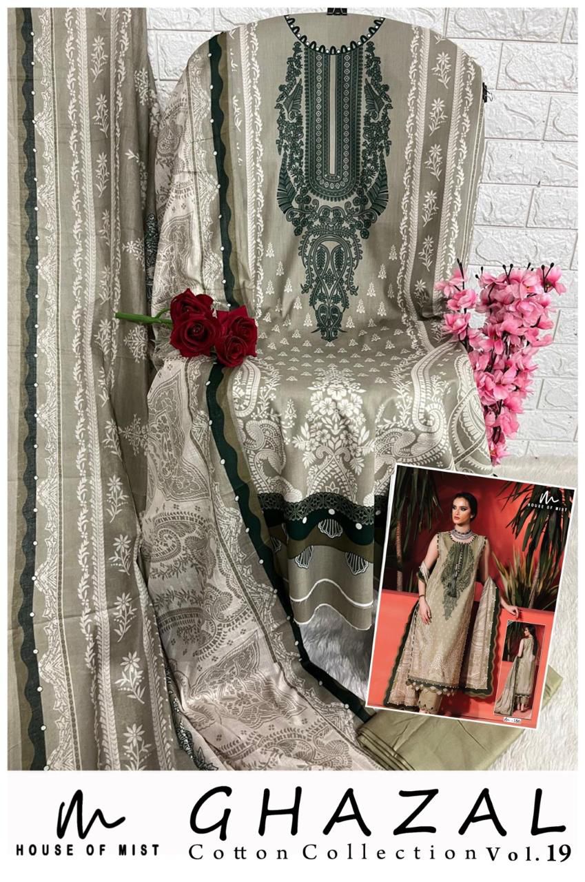 Ghazal Vol 19 Cotton Collection House Of Mist Karachi Salwar Suits Manufacturer Ahmedabad